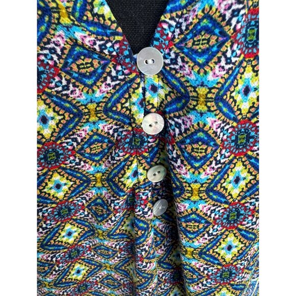 Anthropologie Figueroa Flower XL Paisley Tunic Semi Sheer Blue Boho Peasant Top - Picture 11 of 11